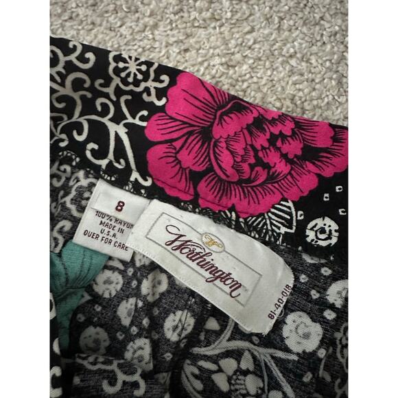 Vintage Bold 1990s skirt pink black teal floral funky preppy long midi retro 8 - Picture 3 of 5